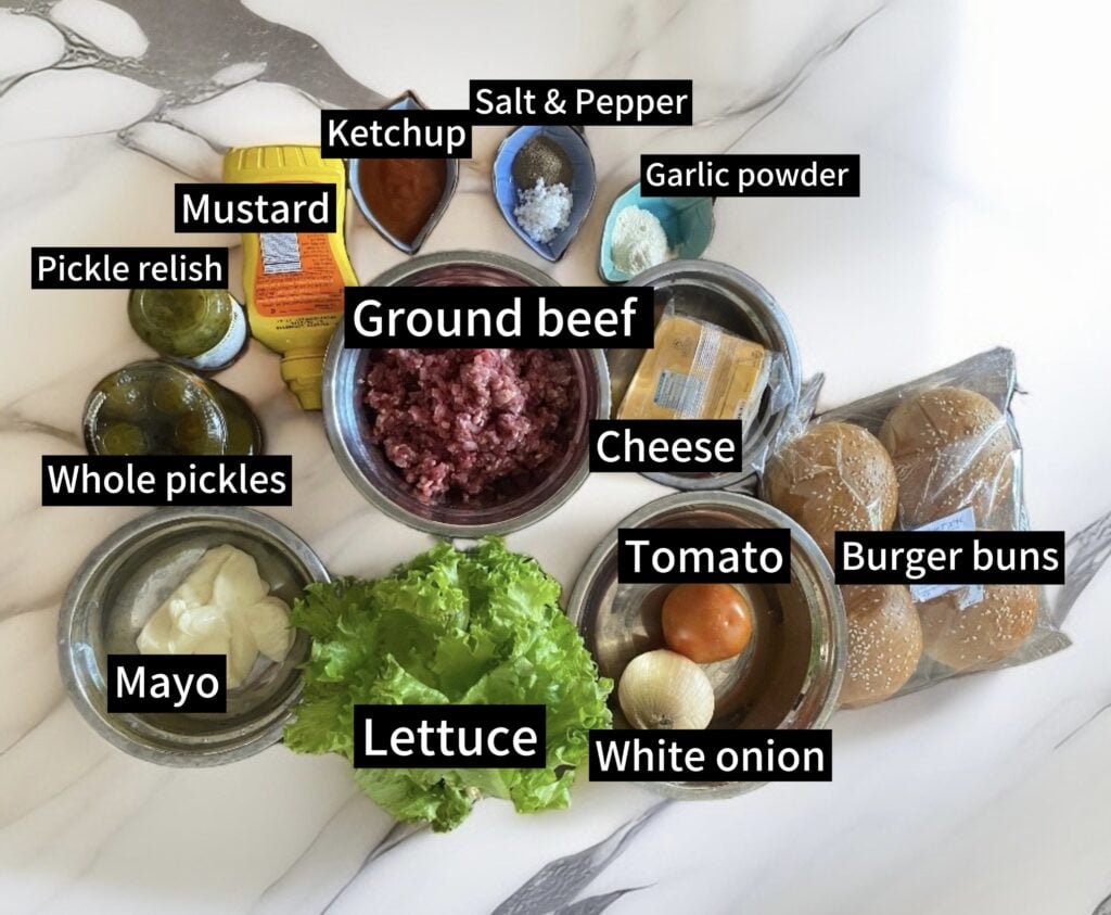 Beef burger Ingredients